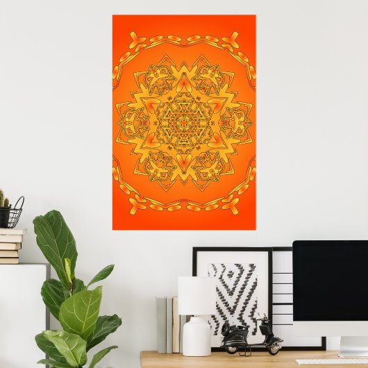 Trippy Poster: Psychedelic Hexagonal Artwork Poster (Thuiskantoor)