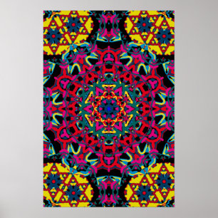 Trippy Poster: Psychedelic Kaleidoscope Artwork Poster