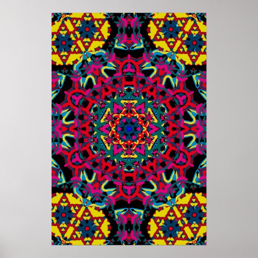 Trippy Poster: Psychedelic Kaleidoscope Artwork Poster (Voorkant)