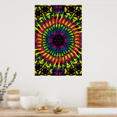 Trippy Poster: Psychedelic Kaleidoscope Artwork Poster (Keuken)