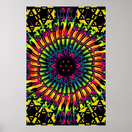 Trippy Poster: Psychedelic Kaleidoscope Artwork Poster (Voorkant)