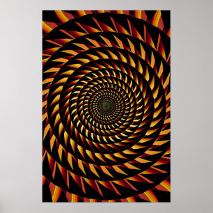 Trippy-Poster: Spiral van zaagtanden Poster