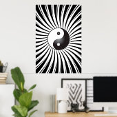 Trippy-Poster: Yin Yang Symbol & Spiral Design Poster (Thuiskantoor)