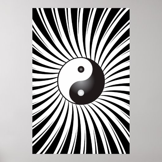 Trippy-Poster: Yin Yang Symbol & Spiral Design Poster (Voorkant)