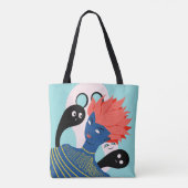 Trippy Psychedelic Alien Girl Tote Bag (Achterkant)