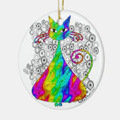 Trippy Psychedelic Cat Ornament (Links)