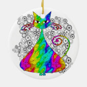 Trippy Psychedelic Cat Ornament (Achterkant)