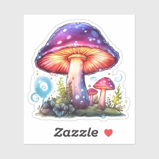 Trippy Psychedelic Earthy Mushroom Art Artwork Sticker (Vel)