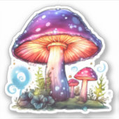 Trippy Psychedelic Earthy Mushroom Art Artwork Sticker (Voorkant)