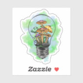 Trippy Psychedelic Earthy Mushroom Artwork Sticker (Vel)