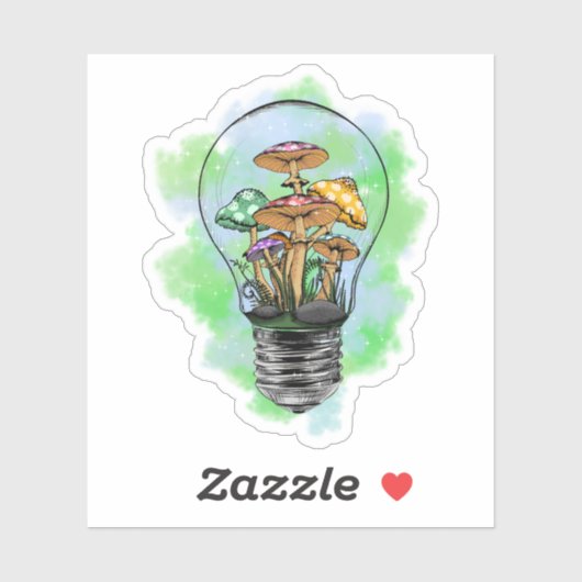 Trippy Psychedelic Earthy Mushroom Artwork Sticker (Vel)