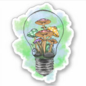 Trippy Psychedelic Earthy Mushroom Artwork Sticker (Voorkant)
