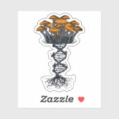 Trippy Psychedelic Earthy paddenstoelen Roots DNA  Sticker (Vel)