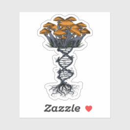 Trippy Psychedelic Earthy paddenstoelen Roots DNA  Sticker