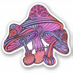 Trippy Psychedelic Earthy paddenstoelenwerk Sticker