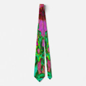 Trippy Psychedelic Emerald Green Flowers Stropdas (Voorkant)