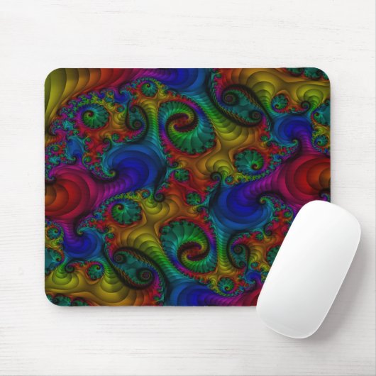 Trippy Psychedelic Fractal Rainbow Mousepad Muismat (Met muis)