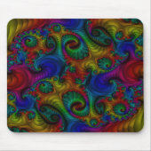 Trippy Psychedelic Fractal Rainbow Mousepad Muismat (Voorkant)