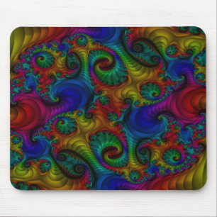 Trippy Psychedelic Fractal Rainbow Mousepad Muismat