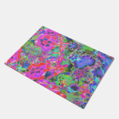 Trippy Psychedelic Hot Pink en Purple Flowers Deurmat (Schuin)