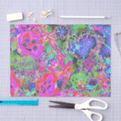 Trippy Psychedelic Hot Pink en Purple Flowers Tissuepapier (Craft)