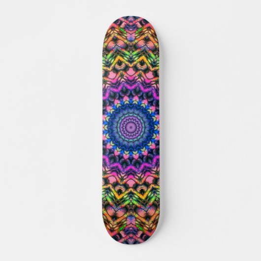 Trippy Psychedelic Kaleidoscope Skateboard (Voorkant)