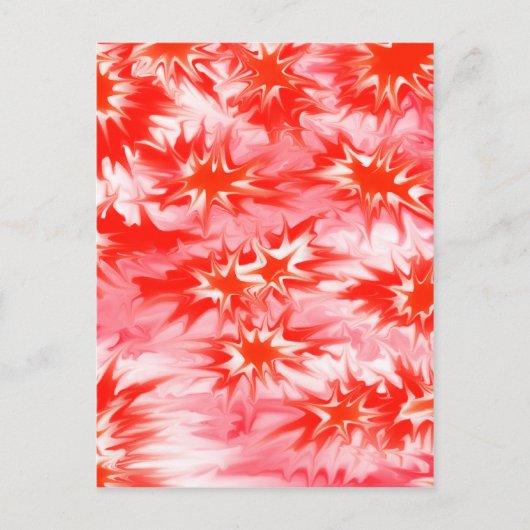 Trippy Psychedelic Multi-color Red White & Roze Briefkaart (Voorkant)