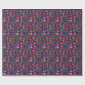 Trippy Psychedelic Mushroom Pattern Wrapping Paper Cadeaupapier (Vlak)