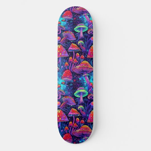 Trippy Psychedelic Mushroom Skateboard (Voorkant)