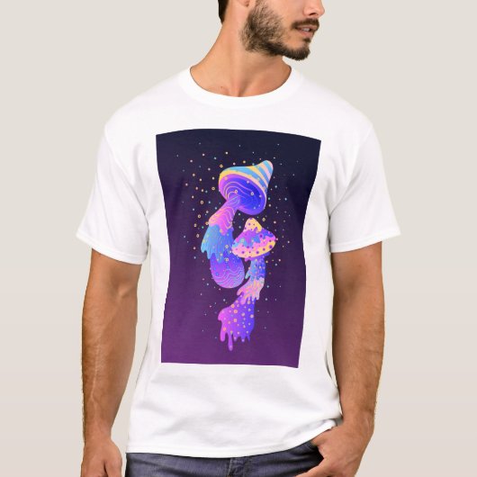 Trippy Psychedelic Mushrooms T-shirt (Voorkant)