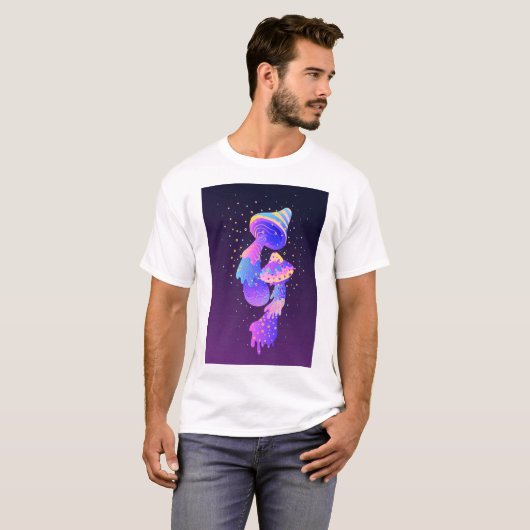 Trippy Psychedelic Mushrooms T-shirt (Voorkant volledig)