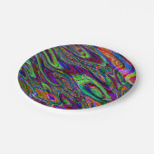 Trippy Psychedelic Paars Green Bold Print Party Papieren Bordje (Gekanteld)