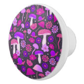 Trippy Psychedelic Paars, roze en zwart Keramische Knop (Rechts)