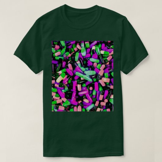 Trippy Psychedelic pills herhaalde patroongift ide T-shirt (Design voorkant)