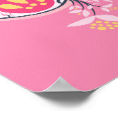 Trippy Psychedelic Pink Eye Floral Pastel Gothic Poster (Hoek)