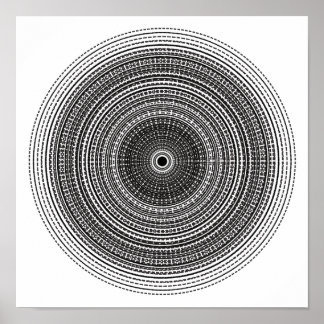 Trippy Psychedelic Radial Dot Design Poster