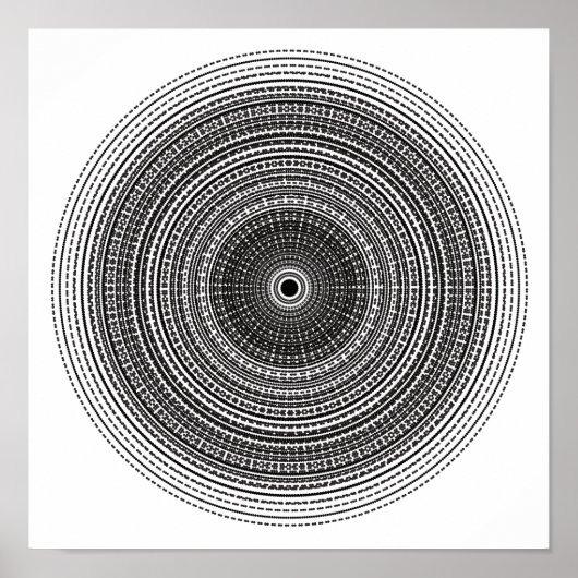 Trippy Psychedelic Radial Dot Design Poster (Voorkant)