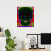 Trippy Psychedelic Skull Verborgen Afbeeldingen Po Poster (Thuiskantoor)