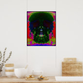 Trippy Psychedelic Skull Verborgen Afbeeldingen Po Poster (Keuken)
