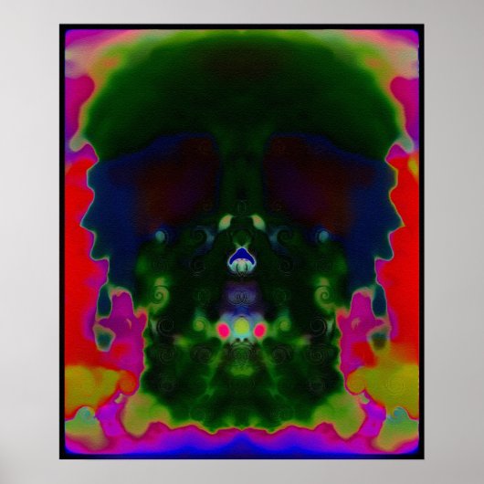 Trippy Psychedelic Skull Verborgen Afbeeldingen Po Poster (Voorkant)