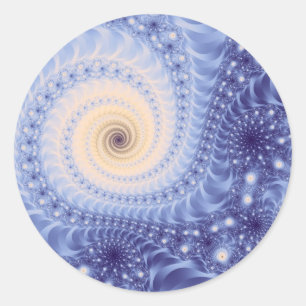 Trippy Psychedelic Starstorm Fine Fractal Ronde Sticker