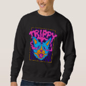 Trippy Psychedelic Weird Cat Hippie Rave Weirdcore Trui (Voorkant)