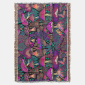 Trippy psychedelisch paddenstoelenpatroon deken (Voorkant Verticaal)
