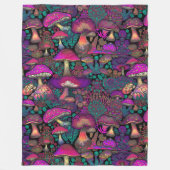 Trippy psychedelisch paddenstoelenpatroon fleece deken (Voorkant)