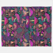 Trippy psychedelisch paddenstoelenpatroon fleece deken (Voorkant (Horizontaal))