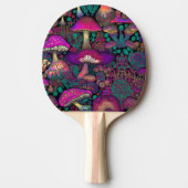 Trippy psychedelisch paddenstoelenpatroon tafeltennisbatje (Voorkant)