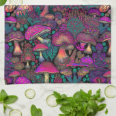 Trippy psychedelisch paddenstoelenpatroon theedoek (Gevouwen)