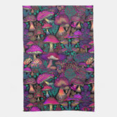 Trippy psychedelisch paddenstoelenpatroon theedoek (Verticaal)