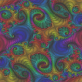 Trippy psychedelische fractale regenboog sticker (Voorkant)