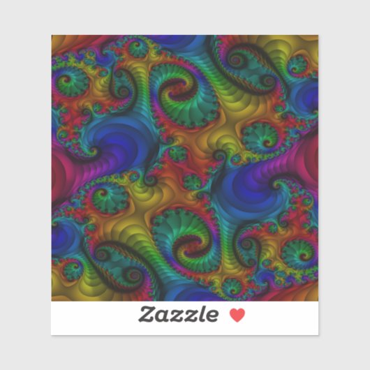Trippy psychedelische fractale regenboog sticker (Vel)